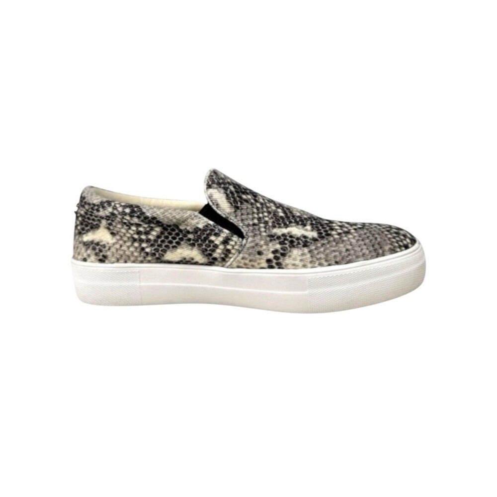 Steve Madden Gills Slip On Sneakers Gray Snake Print Size 8 Streetwear Casual